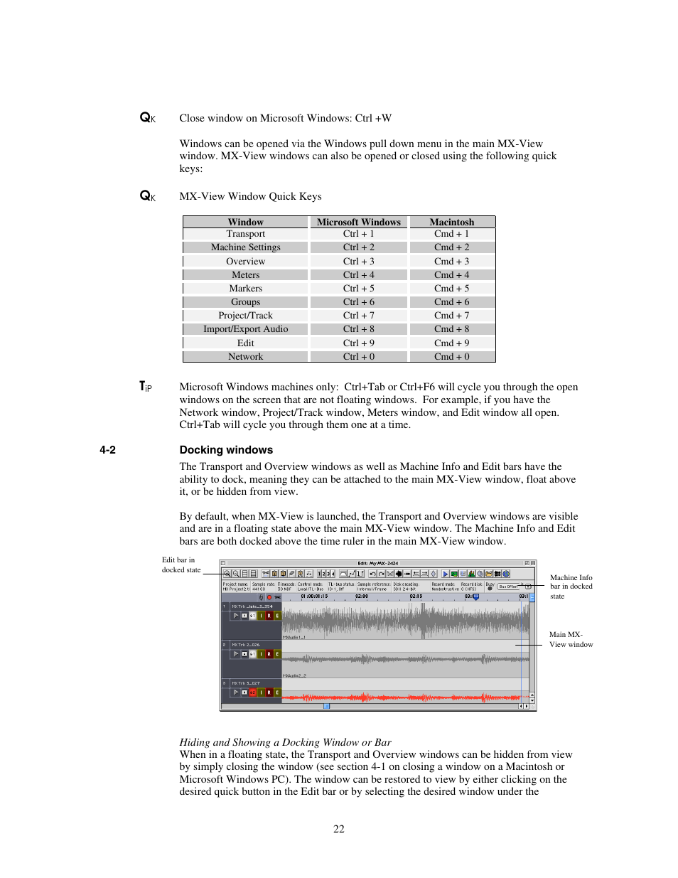 Docking windows | Teac MX-View Version 1.0b1 User Manual | Page 22 / 92