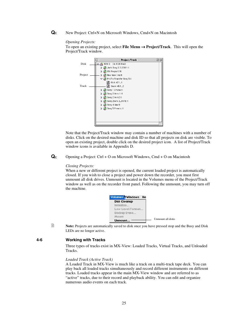 Working with tracks | Teac MX-View Version 1.0b1 User Manual | Page 25 / 92