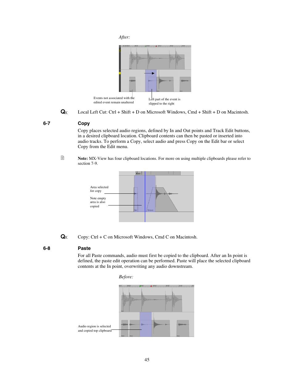 Copy, Paste | Teac MX-View Version 1.0b1 User Manual | Page 45 / 92