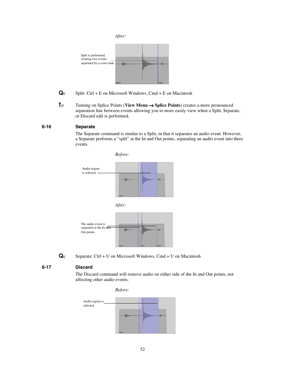 Separate, Discard | Teac MX-View Version 1.0b1 User Manual | Page 52 / 92