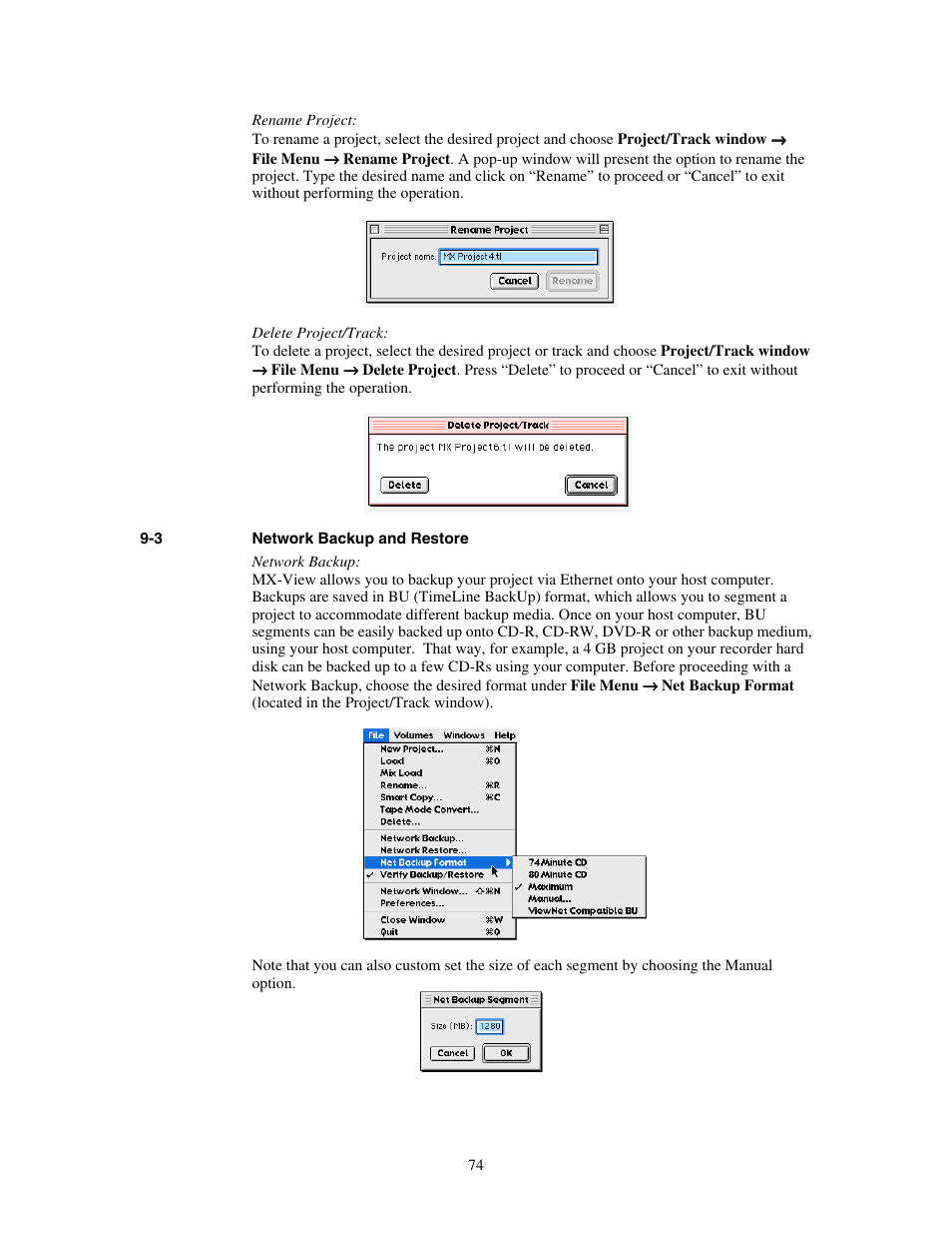 Network backup and restore | Teac MX-View Version 1.0b1 User Manual | Page 74 / 92