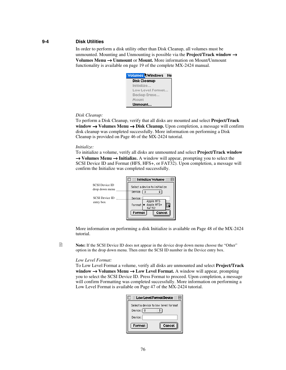 Disk utilities | Teac MX-View Version 1.0b1 User Manual | Page 76 / 92