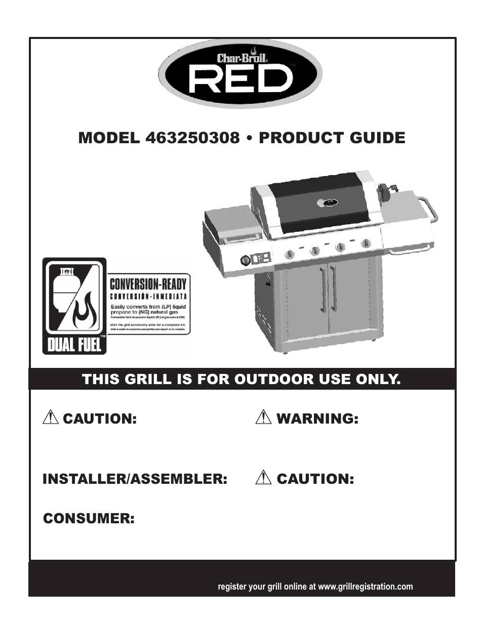 Char-Broil RED 463250308 User Manual | 32 pages