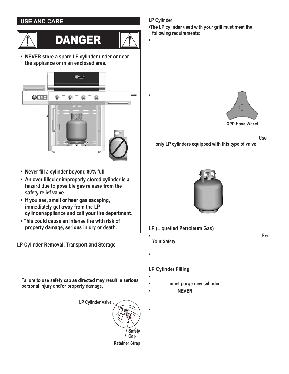 Danger | Char-Broil RED 463250308 User Manual | Page 4 / 32