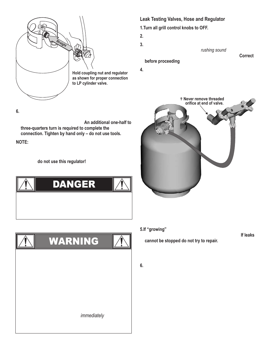 Danger, Warning | Char-Broil RED 463250308 User Manual | Page 6 / 32