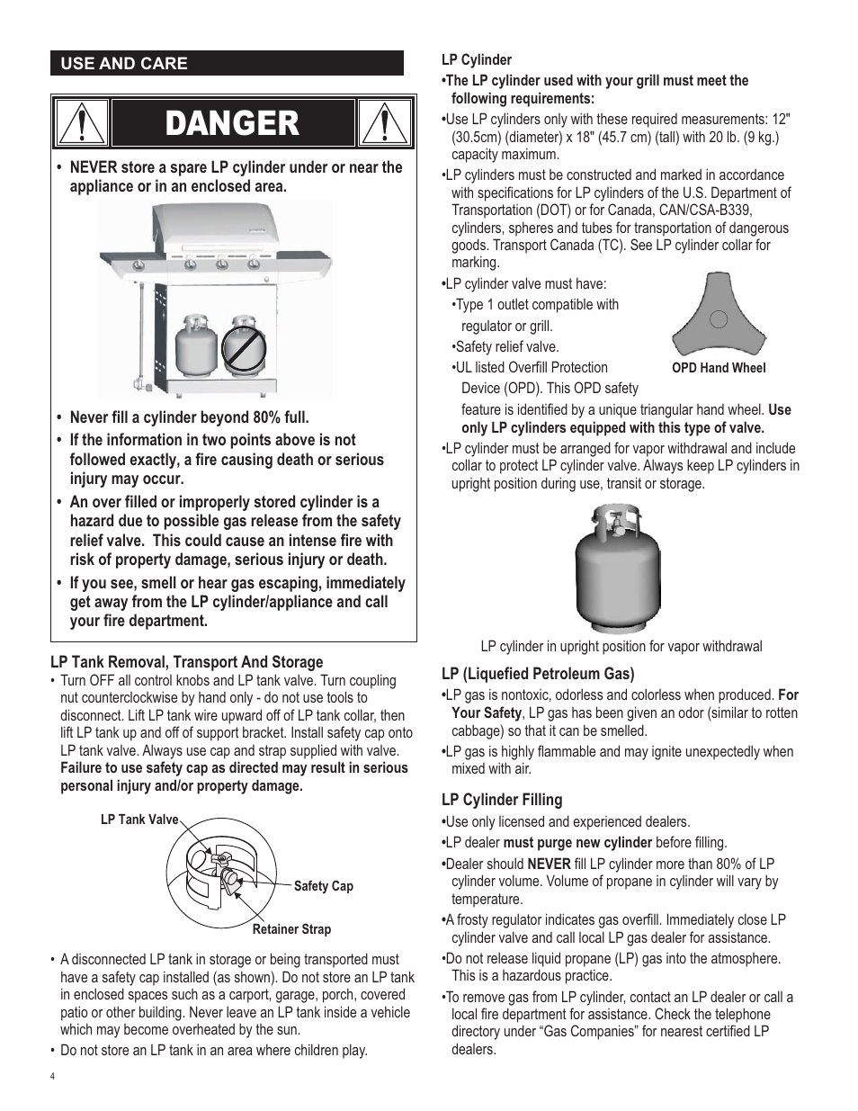 Danger | Char-Broil 463271309 User Manual | Page 4 / 32