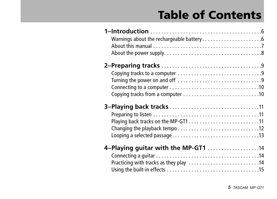 Teac MP-GT1 Quick Start User Manual | Page 5 / 16