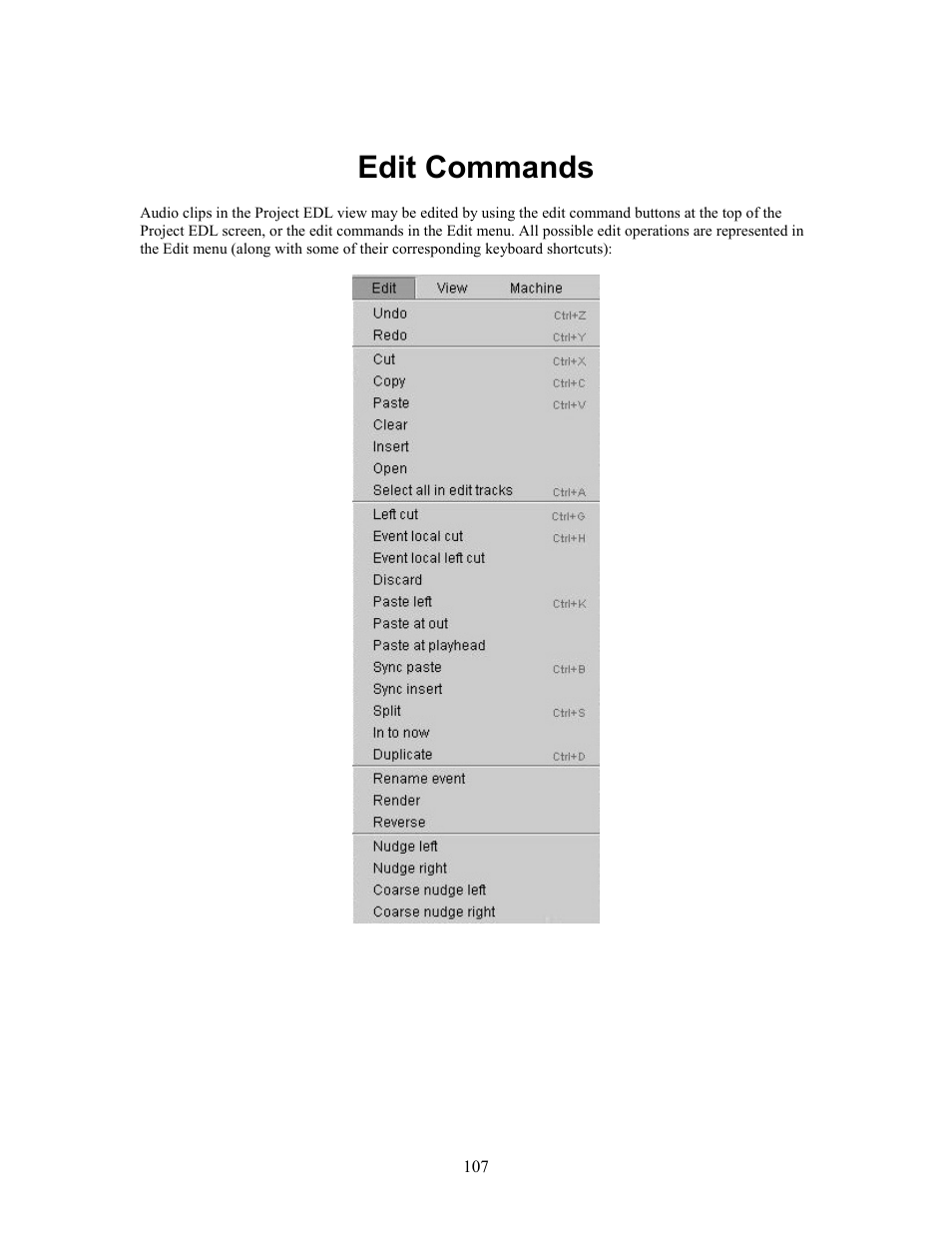 Edit commands | Teac MX-2424 v1.15 User Manual | Page 109 / 121