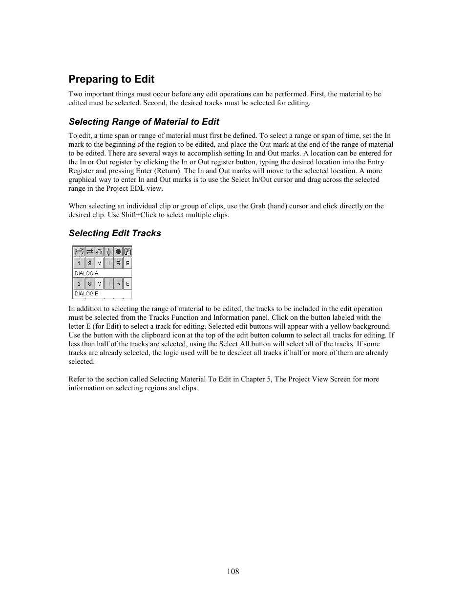 Preparing to edit | Teac MX-2424 v1.15 User Manual | Page 110 / 121