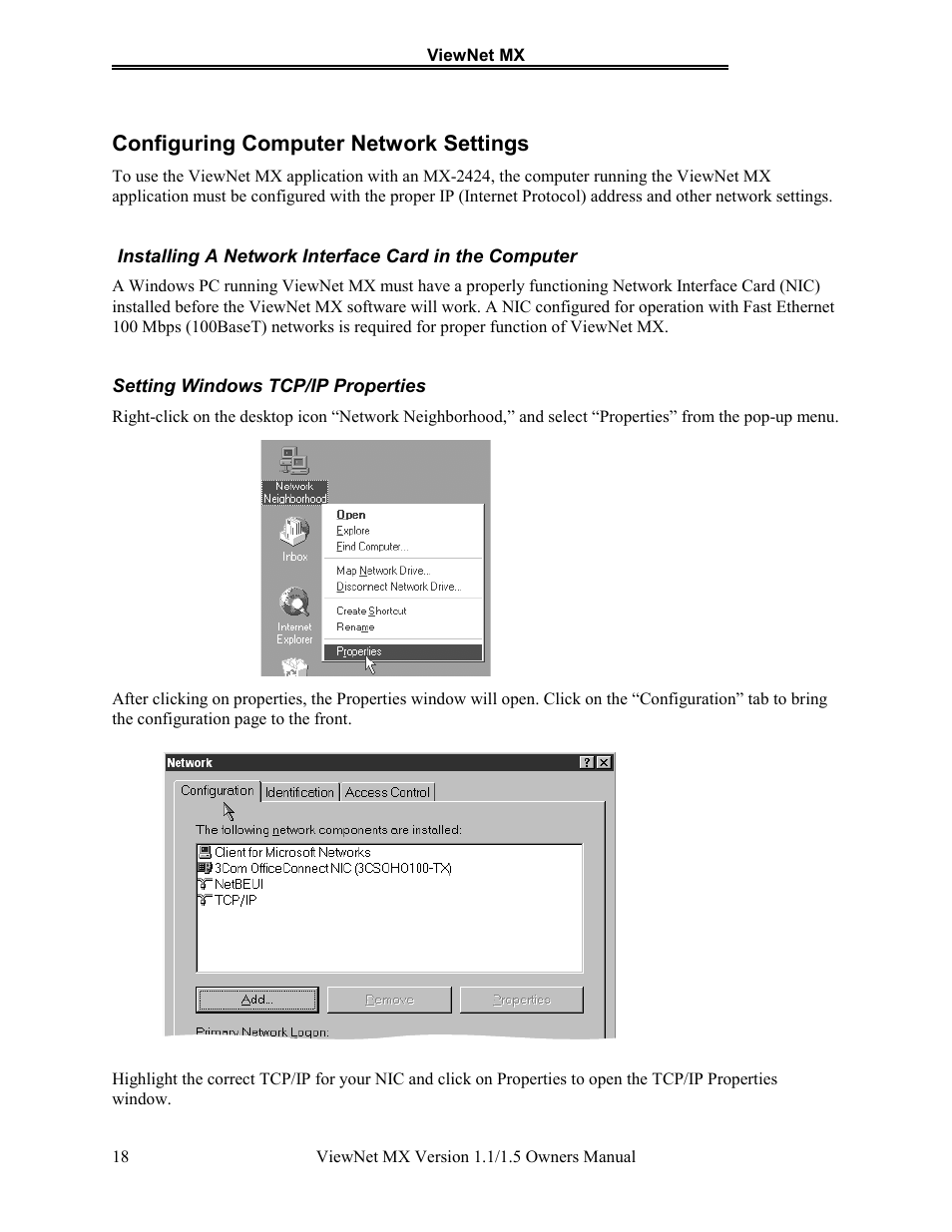 Configuring computer network settings | Teac MX-2424 v1.15 User Manual | Page 18 / 121