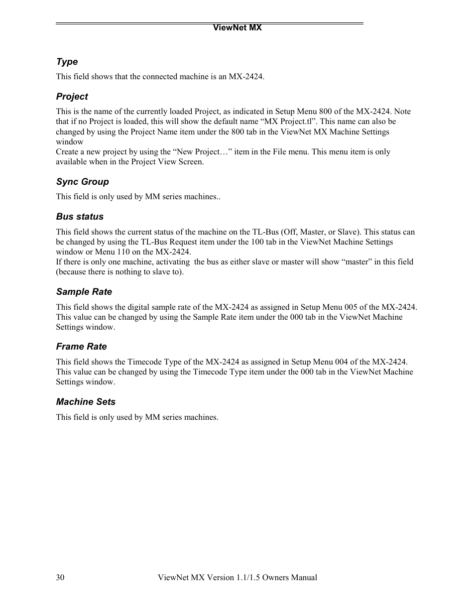 Teac MX-2424 v1.15 User Manual | Page 30 / 121