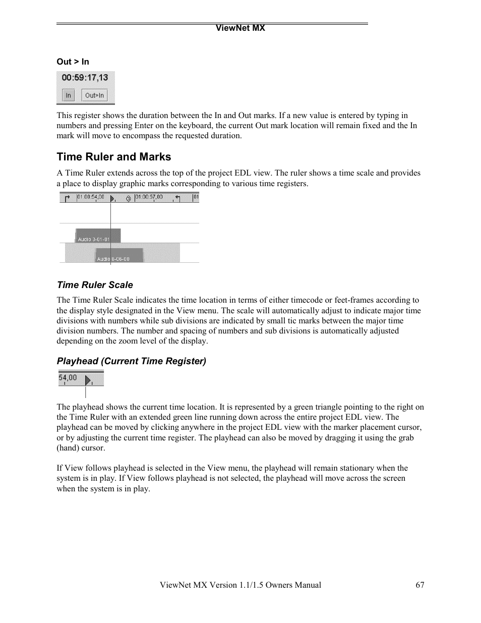 Time ruler and marks | Teac MX-2424 v1.15 User Manual | Page 67 / 121