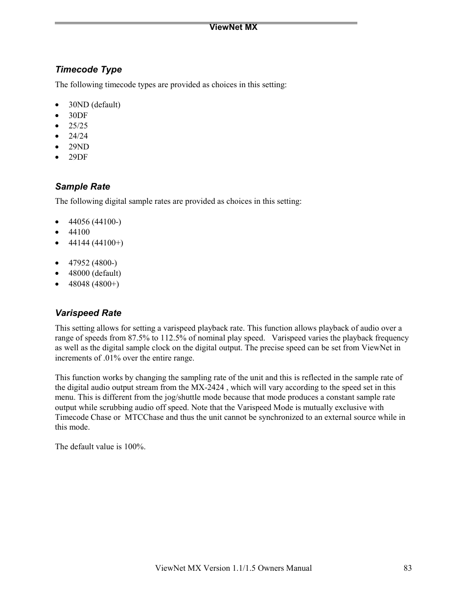Teac MX-2424 v1.15 User Manual | Page 83 / 121