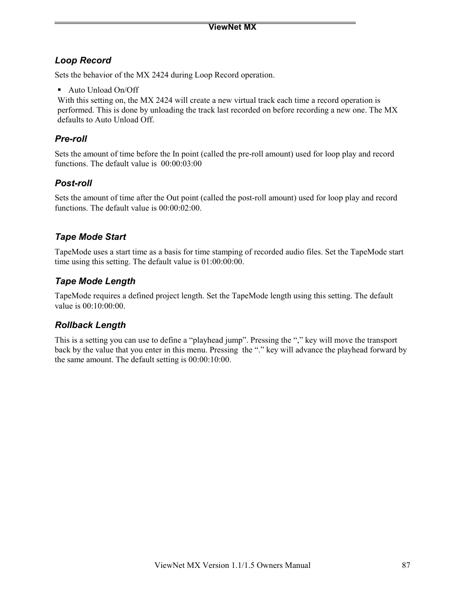 Teac MX-2424 v1.15 User Manual | Page 87 / 121