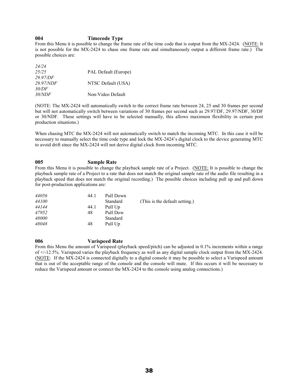 Teac MX-2424 v1.04 User Manual | Page 38 / 67