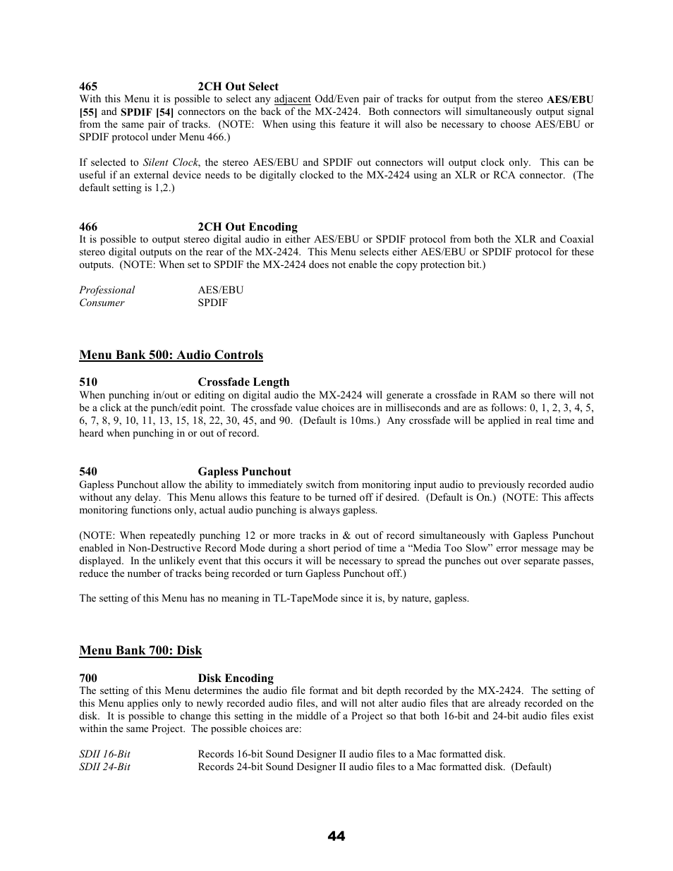 Teac MX-2424 v1.04 User Manual | Page 44 / 67