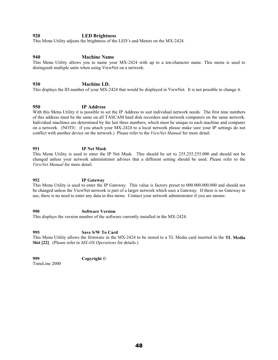 Teac MX-2424 v1.04 User Manual | Page 48 / 67