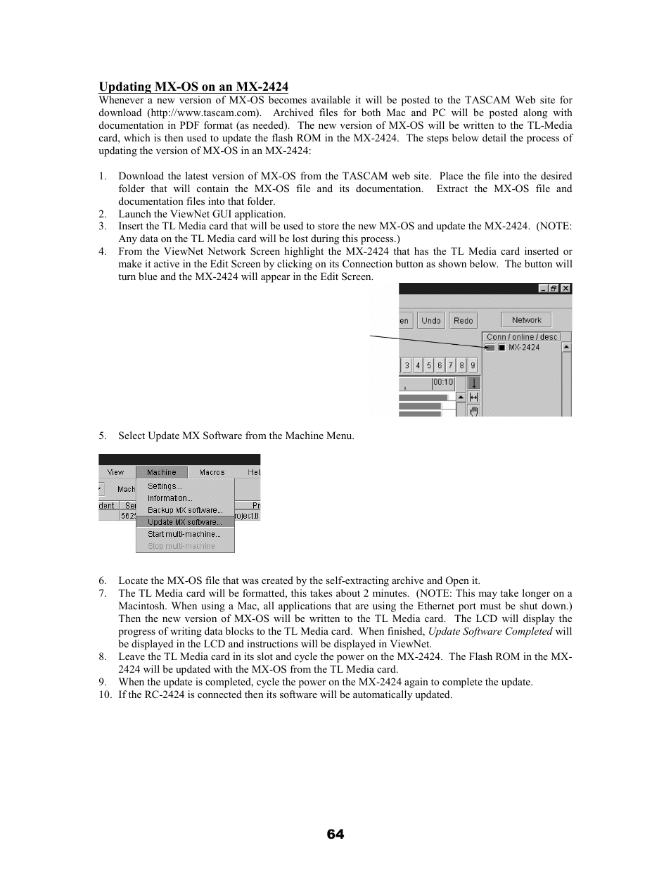 Teac MX-2424 v1.04 User Manual | Page 64 / 67