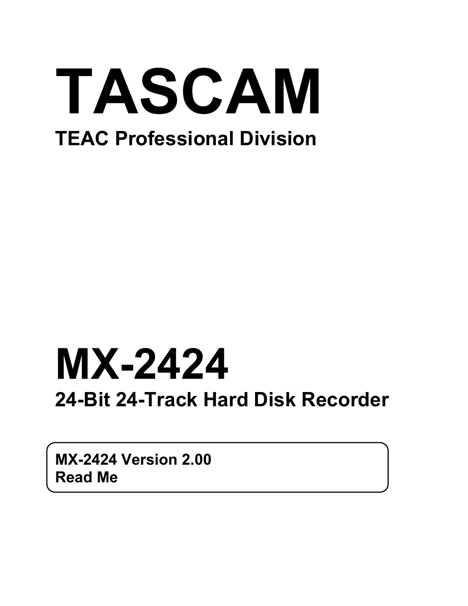 Teac MX-2424 v2.0 User Manual | 4 pages