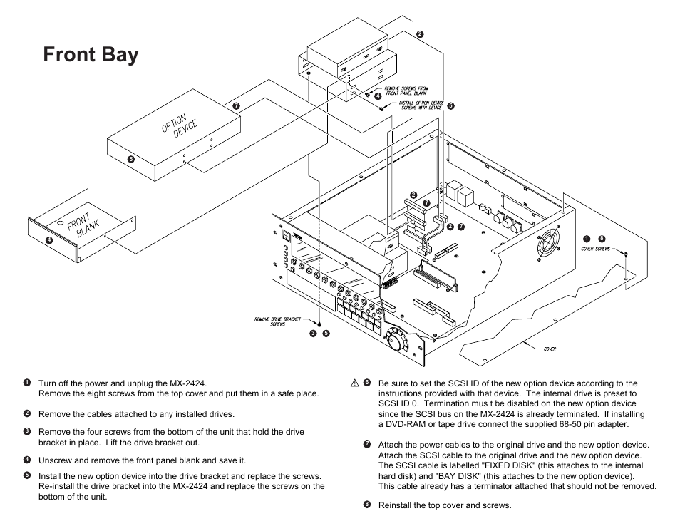 Front bay | Teac MX-2424 Installation v1.00 User Manual | Page 4 / 4
