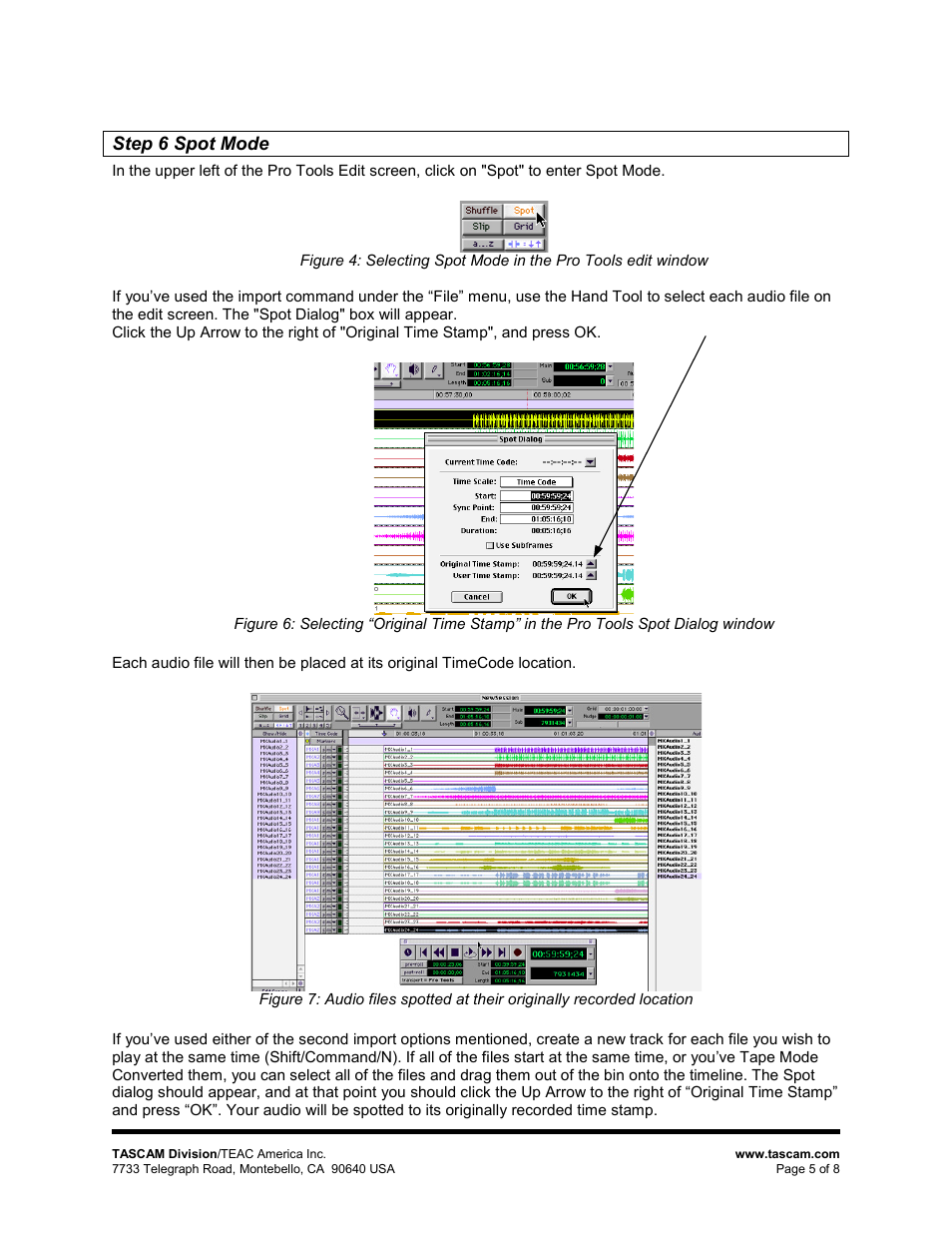 Step 6 spot mode | Teac MX-2424 Digidesign Pro Tools User Manual | Page 5 / 8