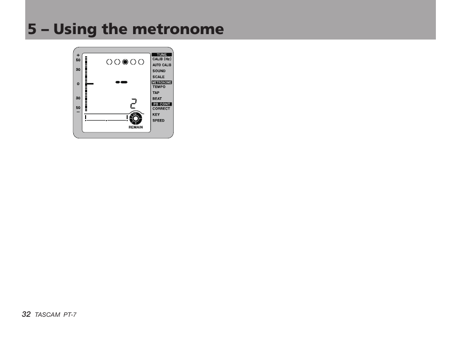 5 – using the metronome | Teac PT-7 User Manual | Page 32 / 44