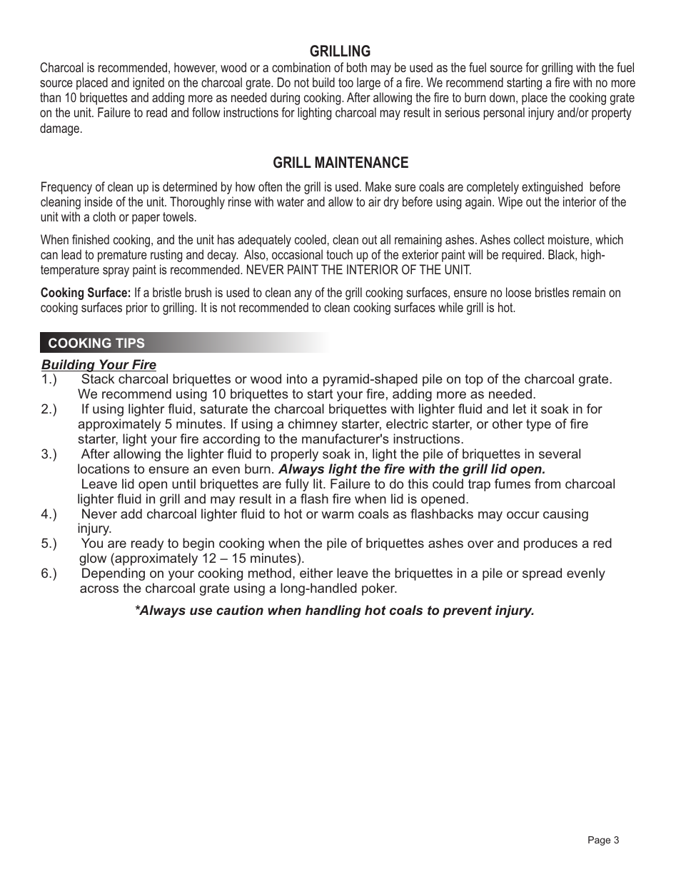 Char-Broil 14" TABLETOP 12301719 User Manual | Page 3 / 12