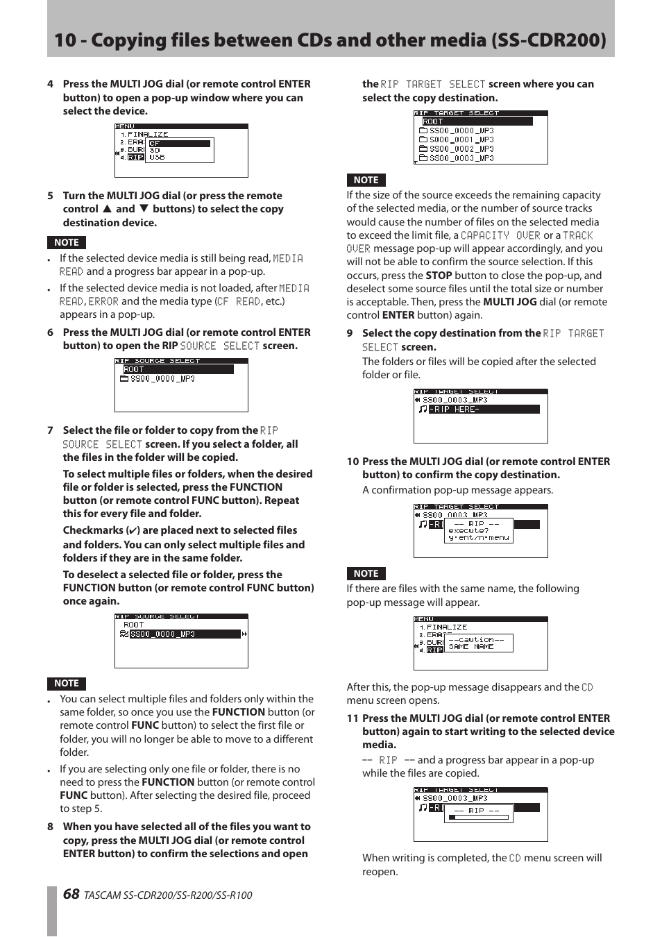 Teac SS-CDR200 User Manual | Page 68 / 84