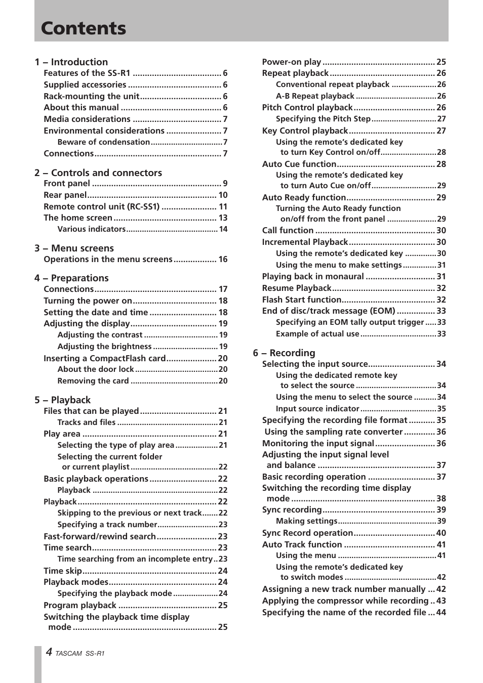 Teac SS-R05 User Manual | Page 4 / 68