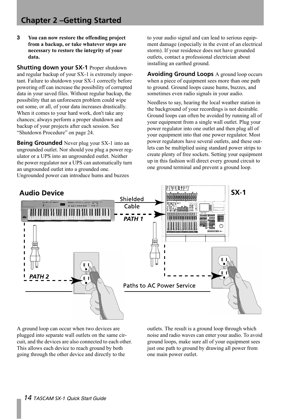 Chapter 2 –getting started | Teac SX-1 Quick Start Guide User Manual | Page 14 / 38