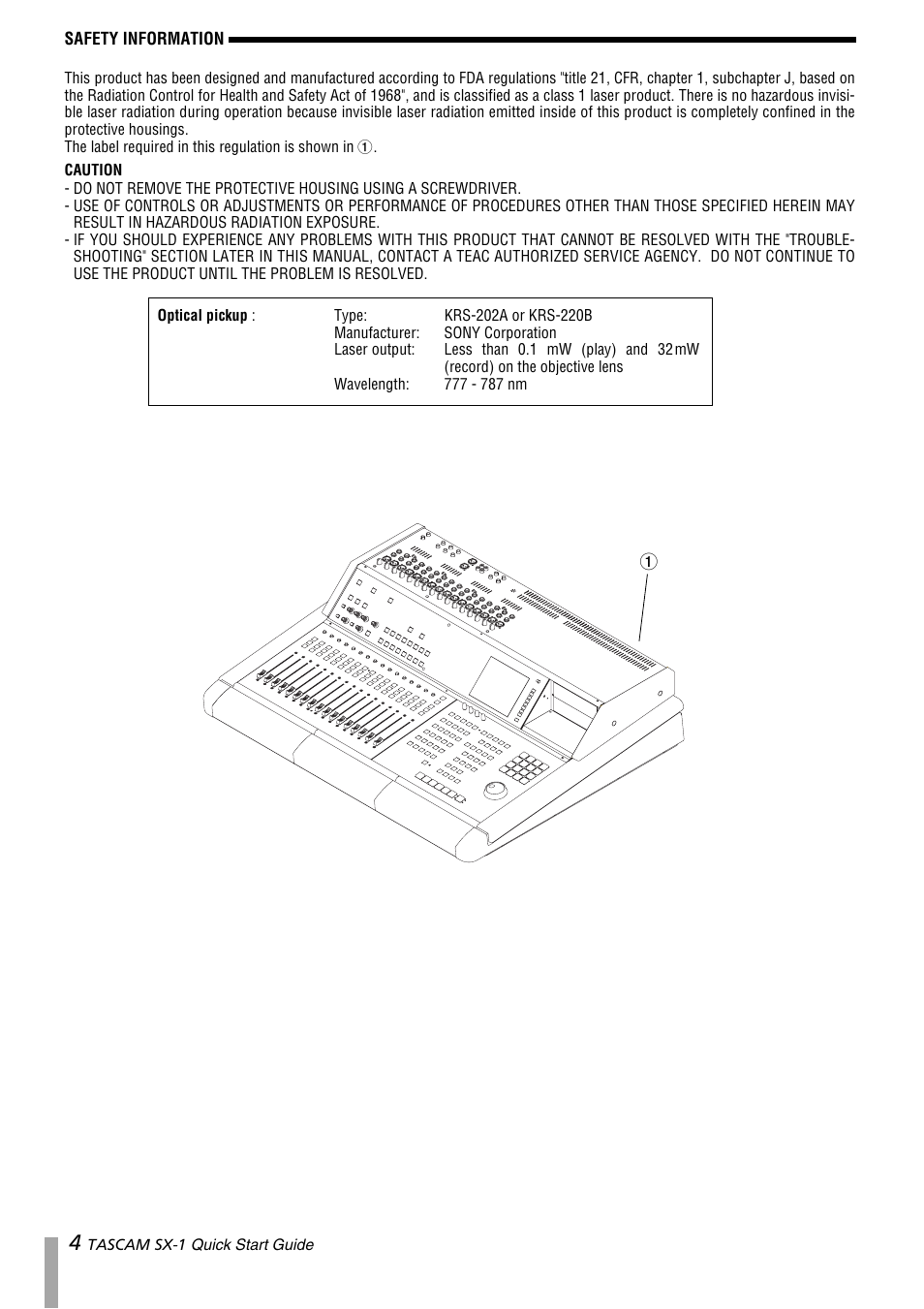 Teac SX-1 Quick Start Guide User Manual | Page 4 / 38