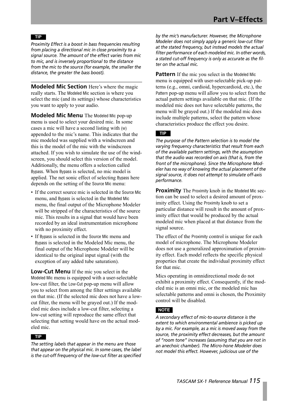 Part v–effects | Teac SX-1 Reference Manual User Manual | Page 115 / 213