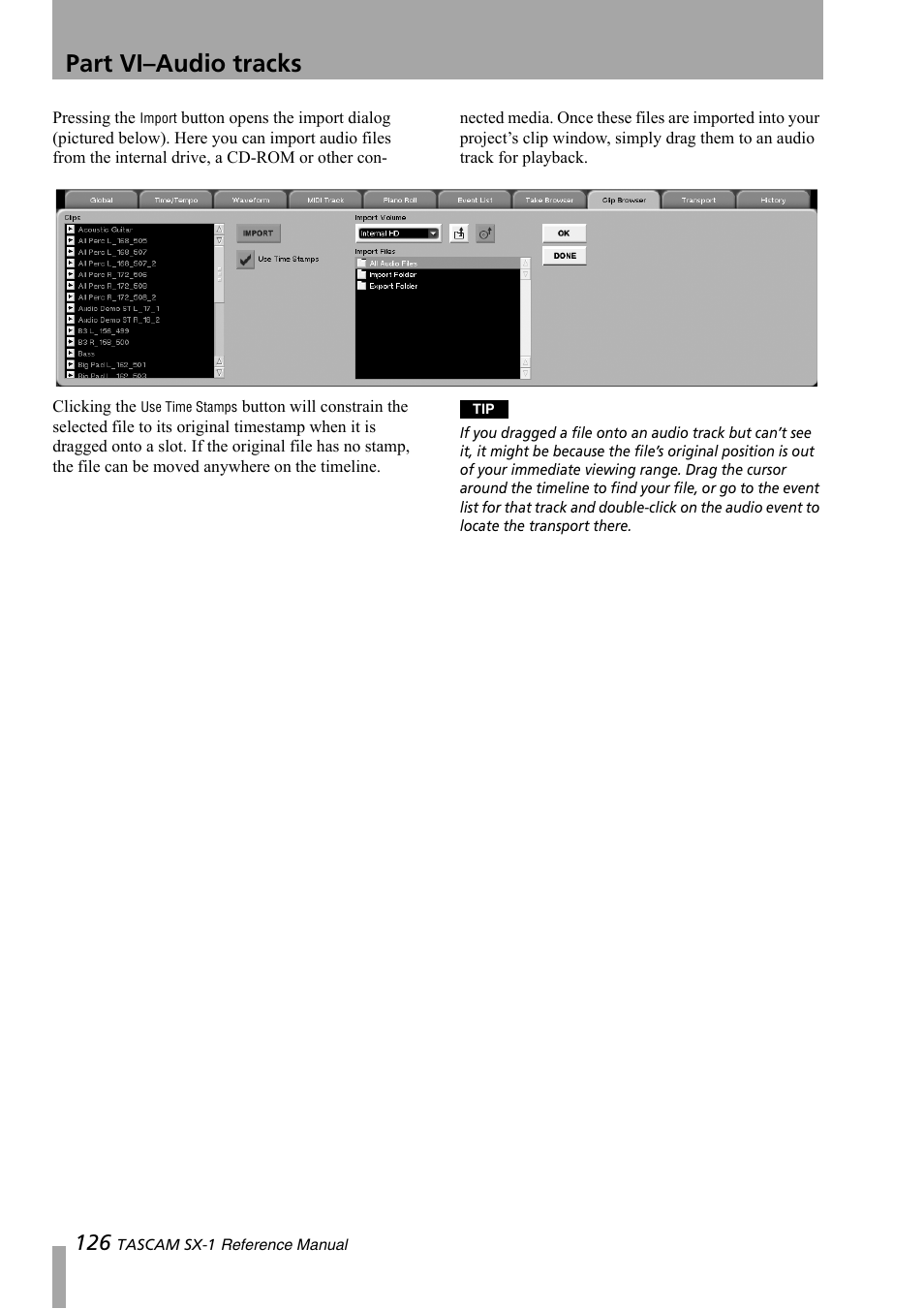 Part vi–audio tracks | Teac SX-1 Reference Manual User Manual | Page 126 / 213