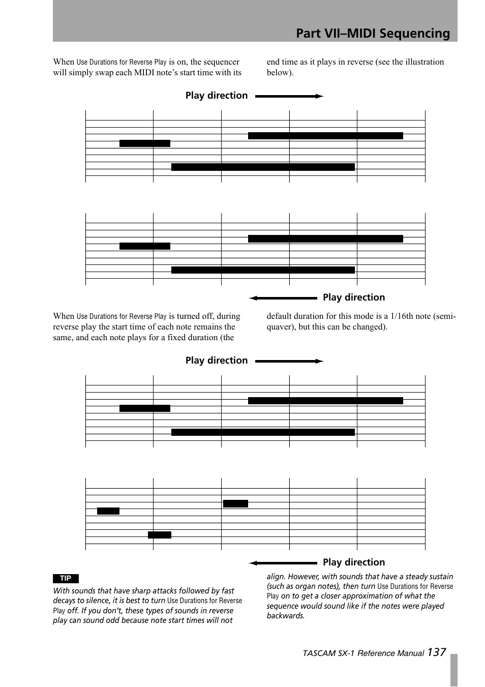 Part vii–midi sequencing | Teac SX-1 Reference Manual User Manual | Page 137 / 213