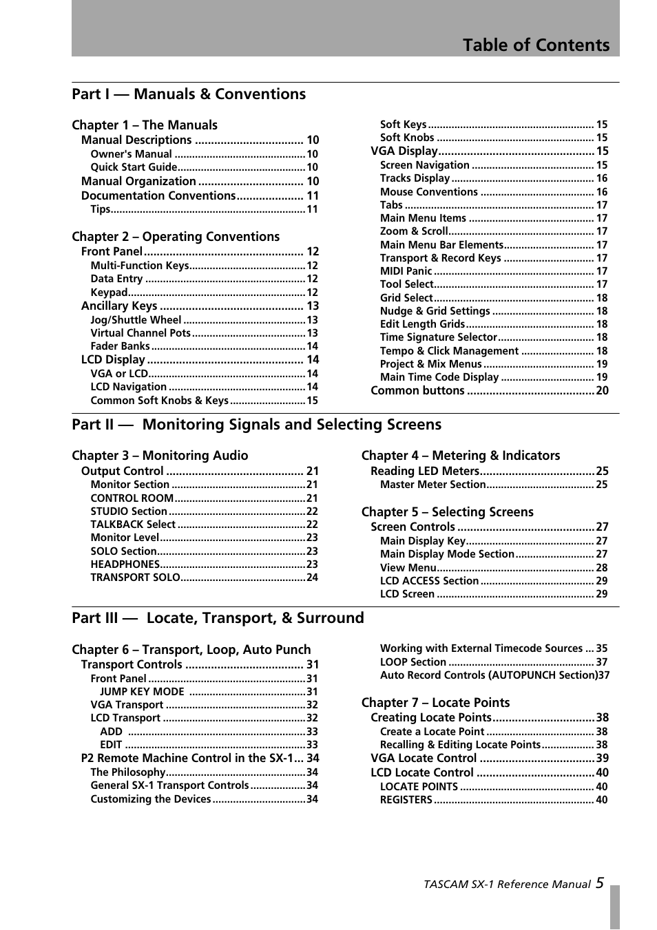 Teac SX-1 Reference Manual User Manual | Page 5 / 213