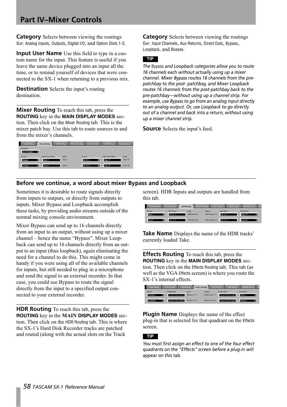 Part iv–mixer controls | Teac SX-1 Reference Manual User Manual | Page 58 / 213