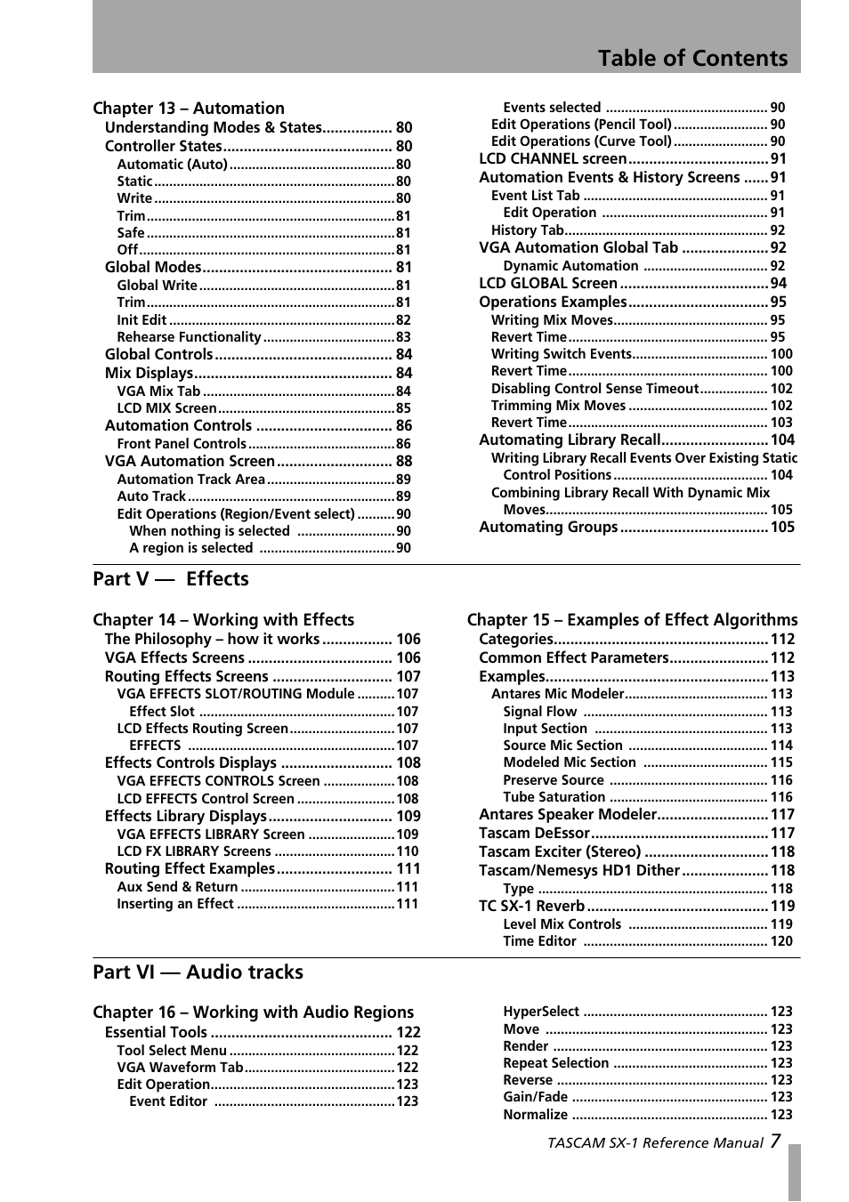 Teac SX-1 Reference Manual User Manual | Page 7 / 213