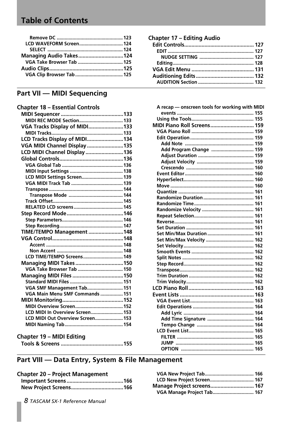 Teac SX-1 Reference Manual User Manual | Page 8 / 213