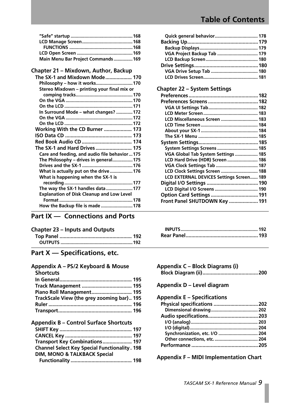 Teac SX-1 Reference Manual User Manual | Page 9 / 213