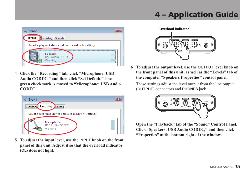 4 – application guide | Teac US-100 User Manual | Page 15 / 24