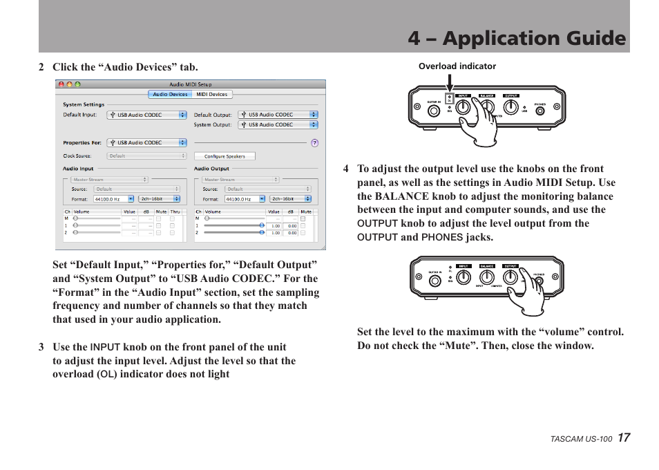 4 – application guide | Teac US-100 User Manual | Page 17 / 24