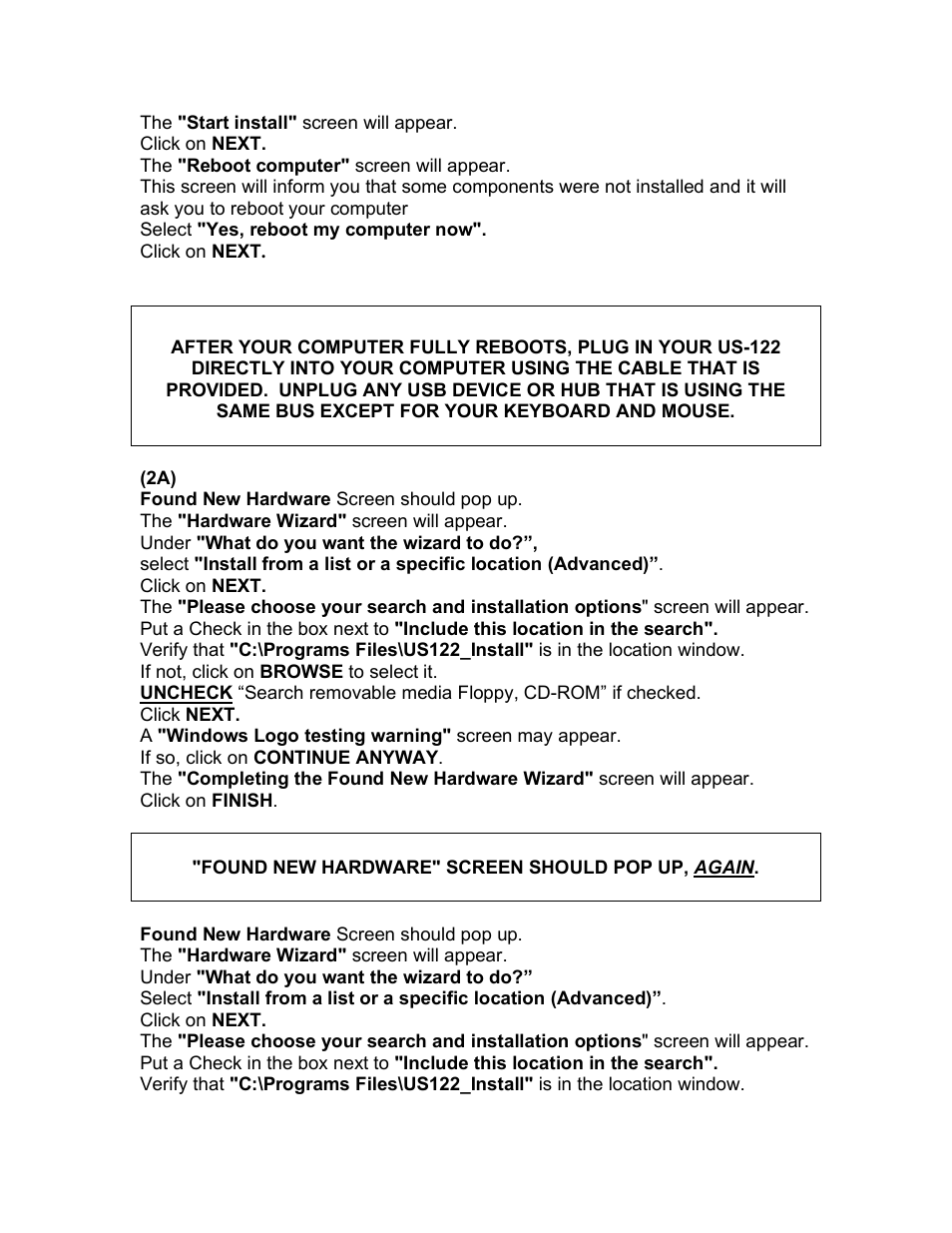 Teac US-122 CD Installation User Manual | Page 2 / 3