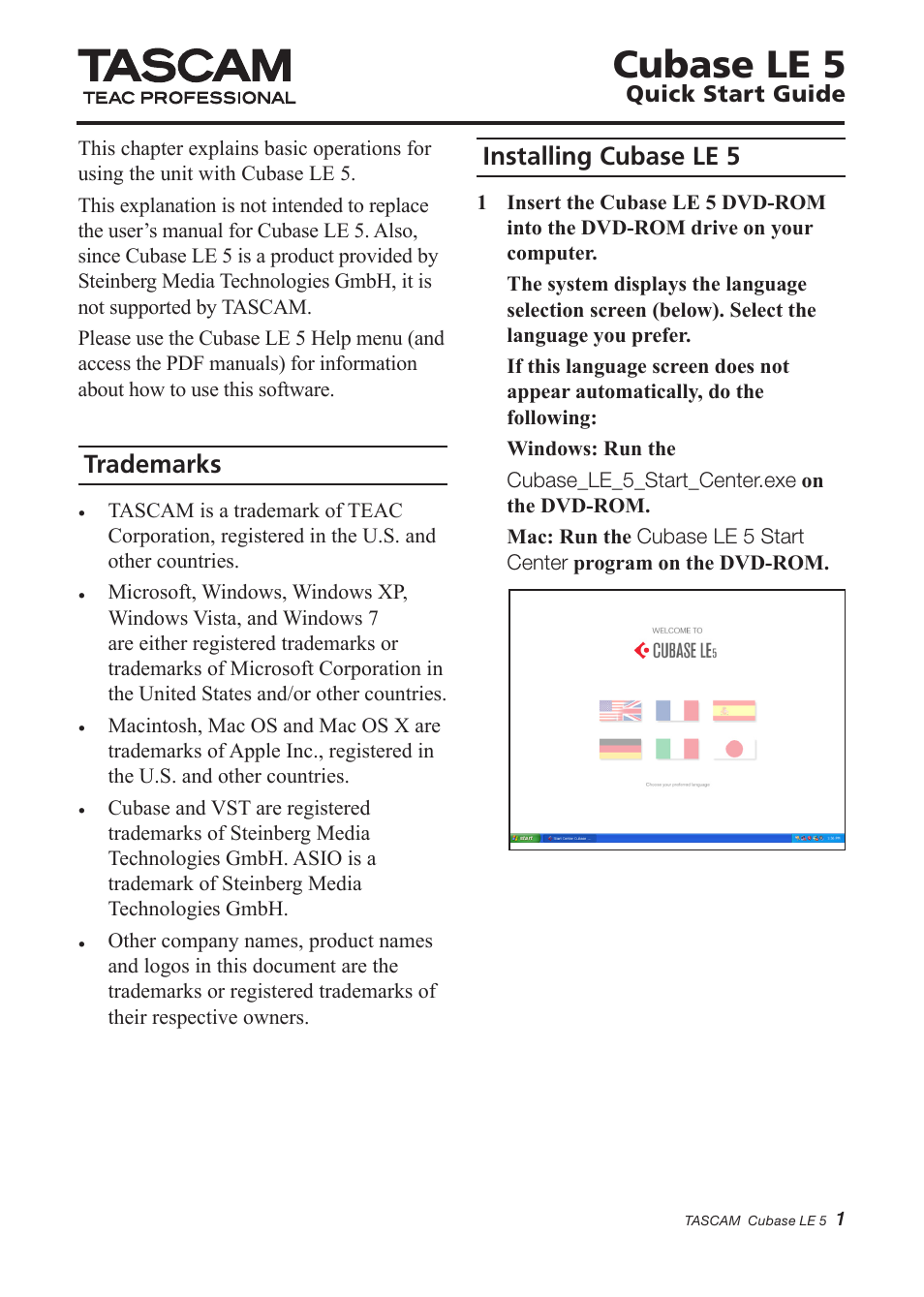 Teac Cubase LE 5 User Manual | 12 pages