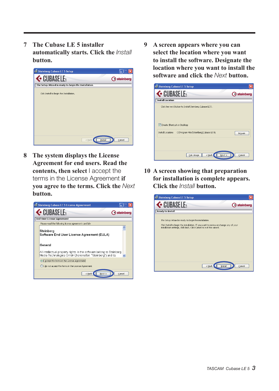 Teac Cubase LE 5 User Manual | Page 3 / 12