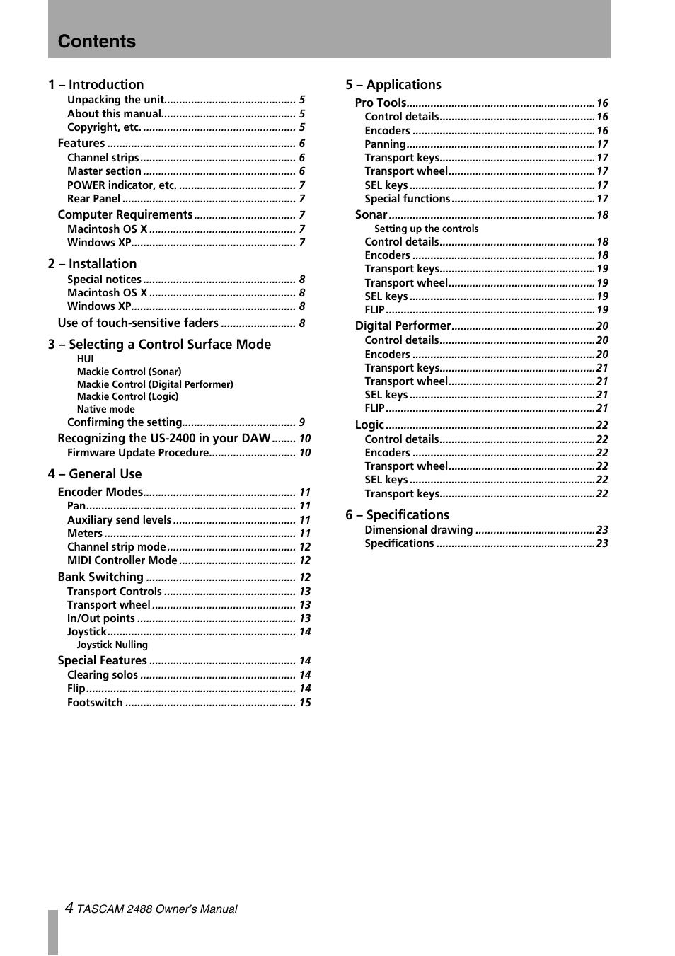 Teac US-2400 User Manual | Page 4 / 24