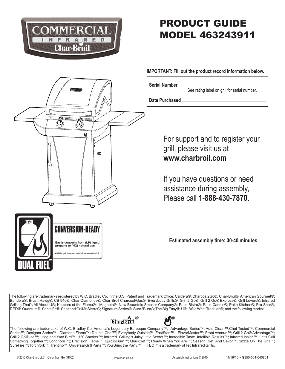 Char-Broil 463243911 User Manual | 28 pages