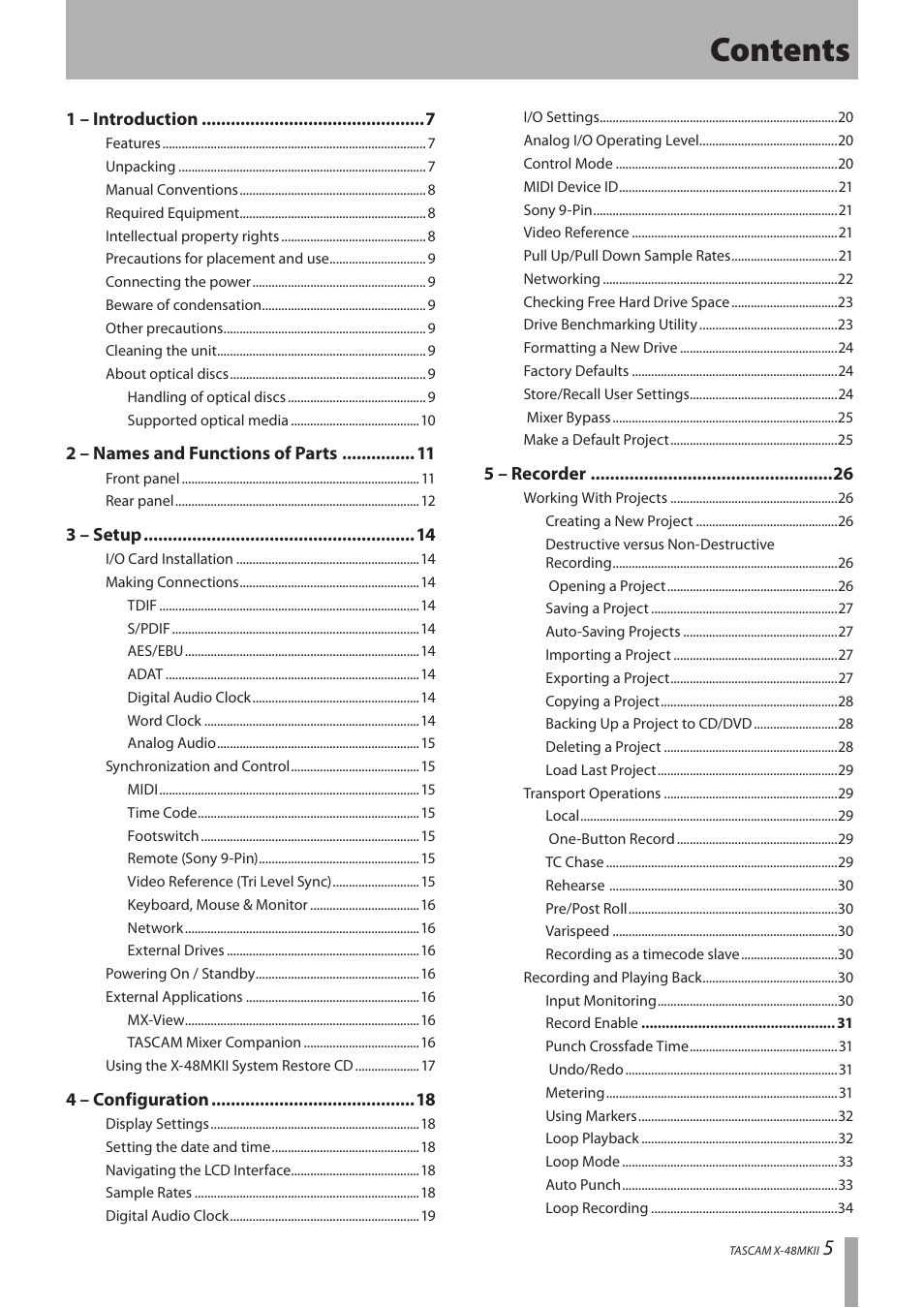 Teac X-48MKII User Manual | Page 5 / 60