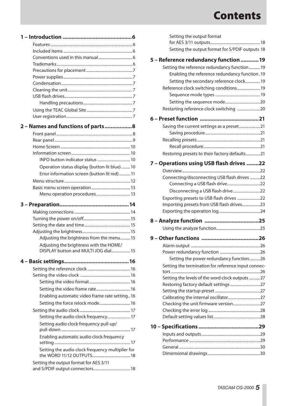 Teac CG-2000 User Manual | Page 5 / 32