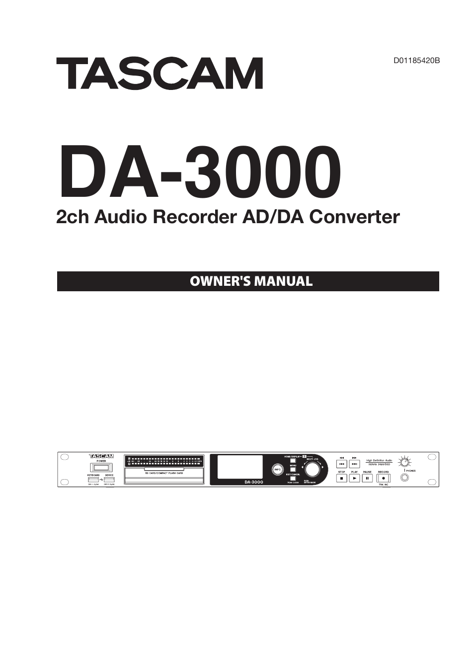 Teac DA-3000 User Manual | 60 pages