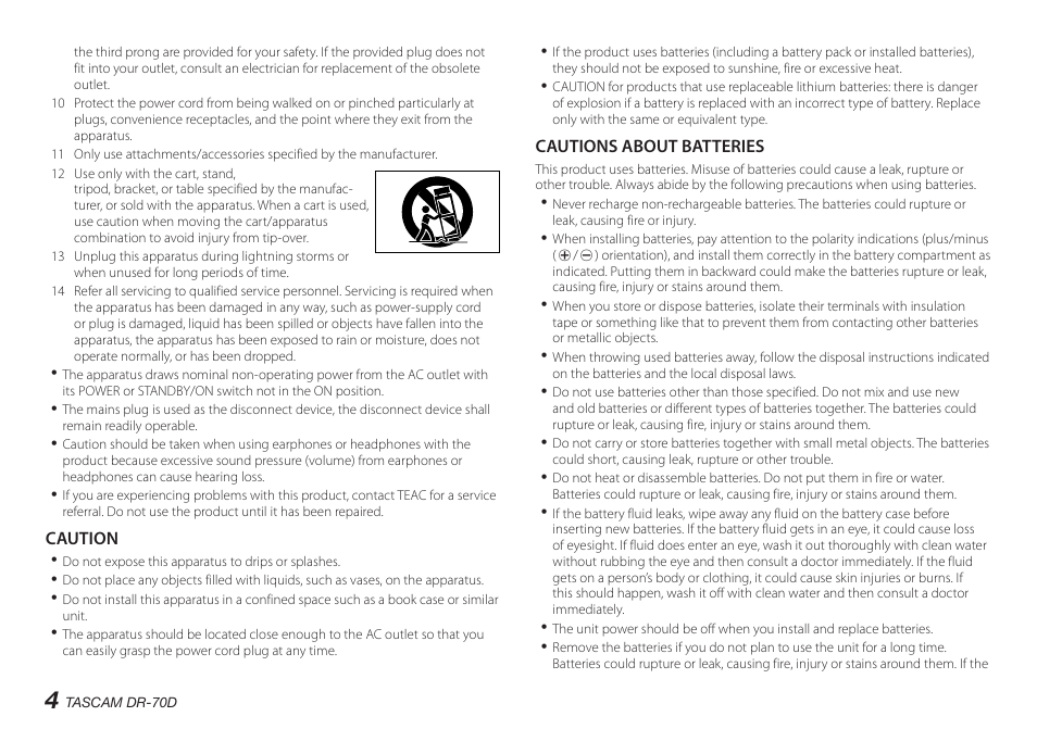 Teac DR-70D User Manual | Page 4 / 128